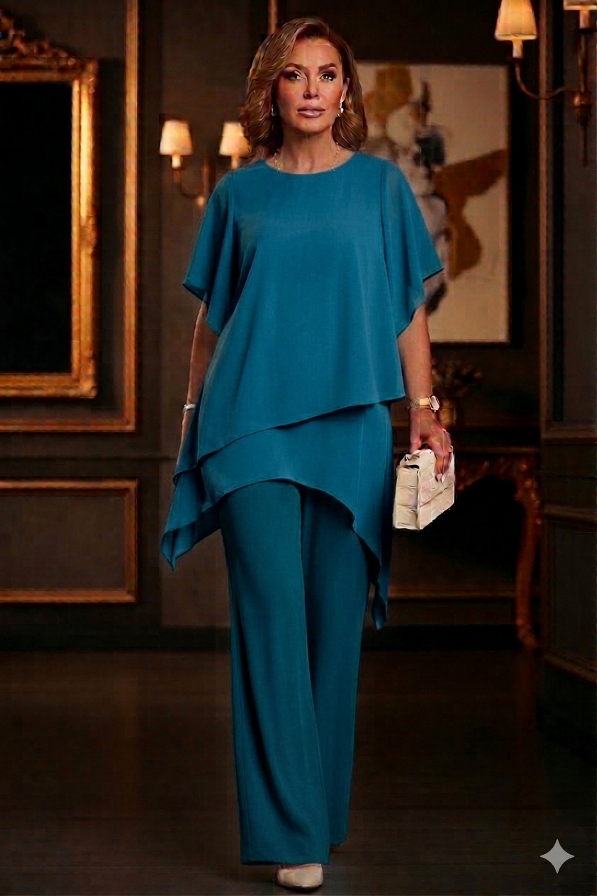 Ensemble Élégant Mousseline Irrégulière
