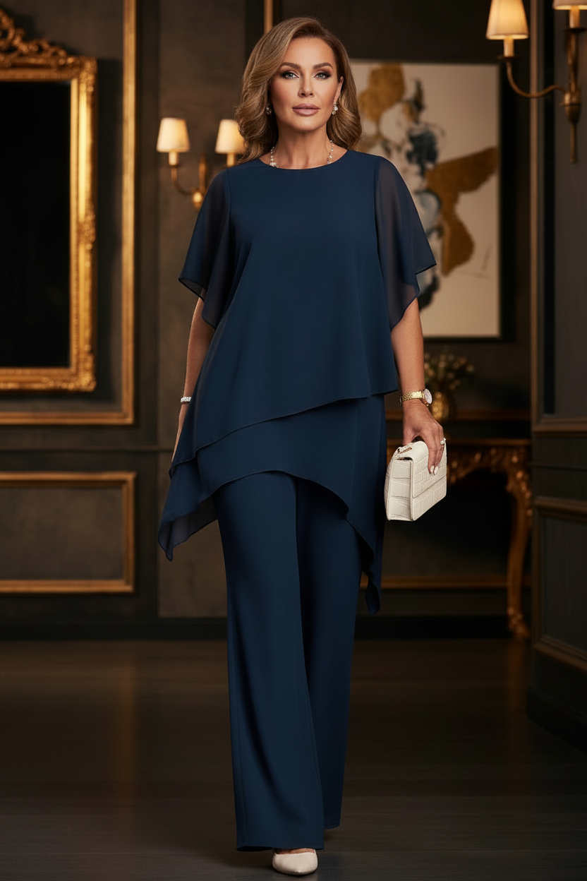 Ensemble Élégant Mousseline Irrégulière